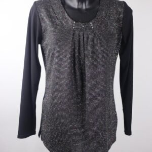 Chic Shiny Fabric Women’s Evening Top